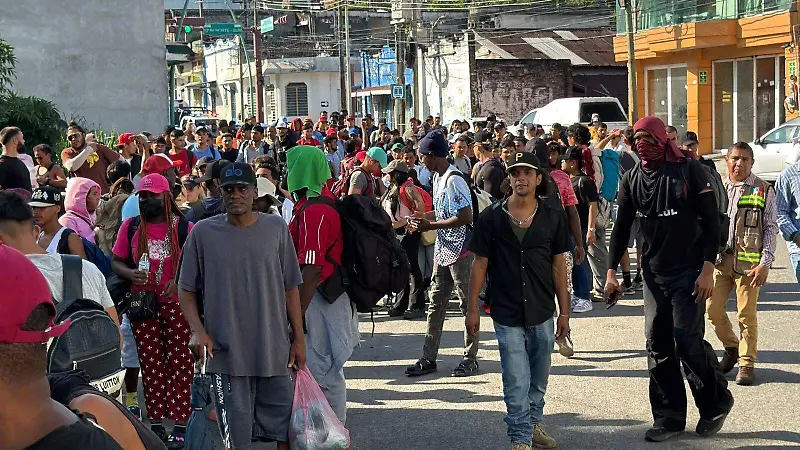 caravana migrante parte de Tapachula